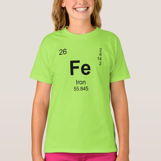 要素(鉄)の周期表 Tシャツ (正面)