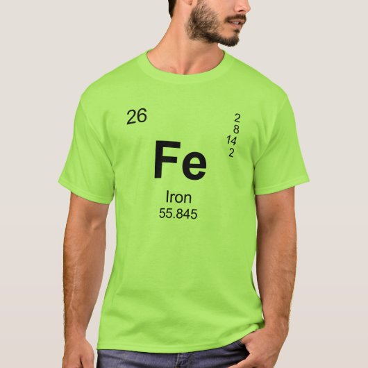 要素(鉄)の周期表 Tシャツ (正面)