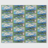 覆いの紙をハイキングすることを愛した猫 ラッピングペーパー (フラット)