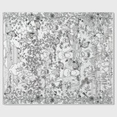 覆いを着色すること森の森林動物の準備ができたのに ラッピングペーパー (フラット)