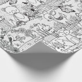 覆いを着色すること森の森林動物の準備ができたのに ラッピングペーパー (角)