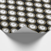 覆い大晦日の時計のパーティーの ラッピングペーパー (角)