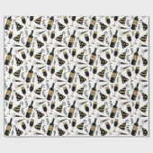 覆い大晦日の飲み物パターンパーティーの ラッピングペーパー (フラット)