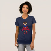 覆われたスーパーヒーローの女の子のTシャツ Tシャツ (正面フル)