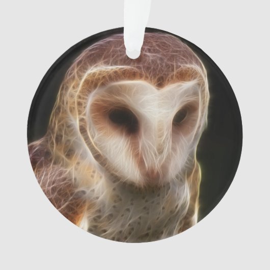 覆われたフクロウのフラクタル オーナメント (正面)