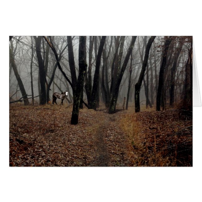 覆われた木製カードの精神の子馬 (正面横)