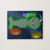 覆われた白熱［赤熱］光を放つな平和宇宙人 ジグソーパズル (横)