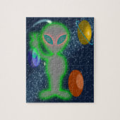 覆われた白熱［赤熱］光を放つな平和宇宙人 ジグソーパズル (縦)