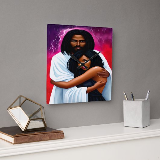 "覆われた"クリスチャンの水の色の壁時計 スクエア壁時計 (オフィス)