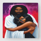 "覆われた"クリスチャンの水の色の壁時計 スクエア壁時計 (正面)