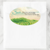 「見えないものが見える」感動的引用文 楕円形シール (バッグ)