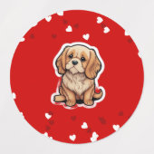 見えないリーシュ犬のメモリアルアート – 彼はまだここにいる ラベル (デザイン1)