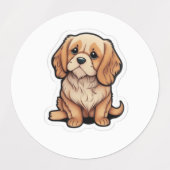 見えないリーシュ犬のメモリアルアート – 彼はまだここにいる ラベル (デザイン1)