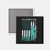 見えない傷もある - PTSD啓発 マグネット (正面/裏面)