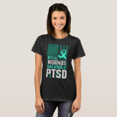 見えない傷もある PTSD サポート アウェアネス Tシャツ (正面フル)