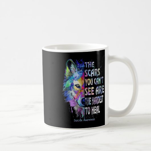 見えない傷跡は最も治りにくい コーヒーマグカップ (右)