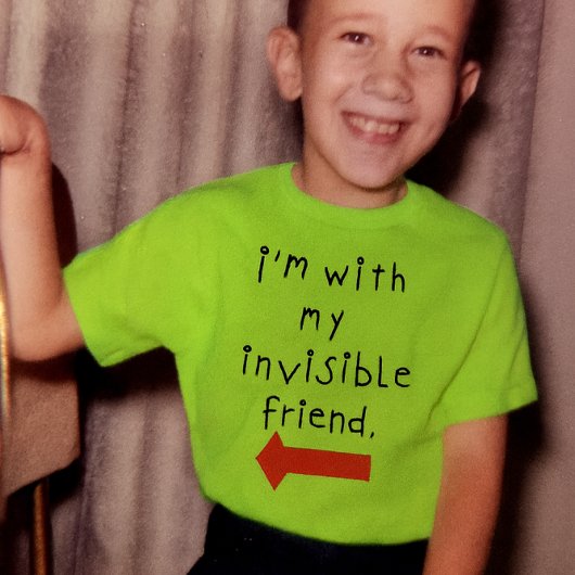 見えない友人と一緒にいる Tシャツ