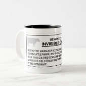 見えない牛、印、ハワイ、米国の用心して下さい ツートーンマグカップ (正面左)