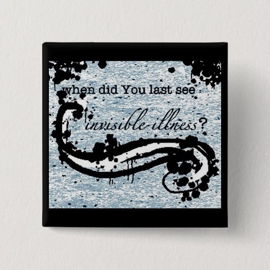 見えない病気ボタンかバッジまたはピン 缶バッジ (正面)