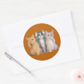 見えない話でも猫シール ラウンドシール (封筒)