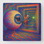 「見えるプリズムを通して」 スクエア壁時計 (正面)