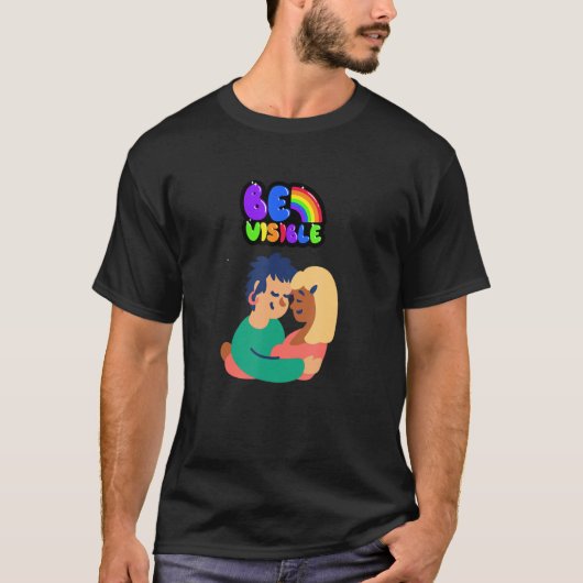 見える同性愛者LGBTレズビアン Tシャツ (正面)