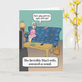 見おもしろいえない男の妻誕生日 カード (黄色い花)