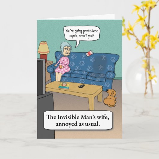 見おもしろいえない男の妻誕生日 カード (黄色い花)