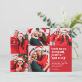 見おもしろいて米国5写真コラージュのクリスマスホリデー シーズンカード (スタンド正面)