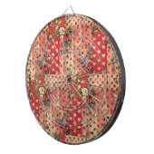 見かわいらした動揺してヴィンテージみすぼらしいシックなフローラ ダーツボード (正面右)