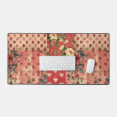 見かわいらした動揺してヴィンテージみすぼらしいシックなフローラ デスクマット (キーボード&マウス)