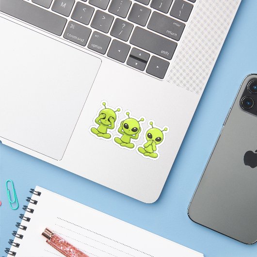 見ざる、聞かざる、言わざる シール (ノートパソコンとiPhone)
