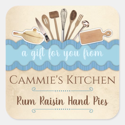 見すぼらしいシックパーソナライズされたな道具が スクエアシール (正面)