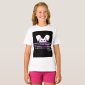 見たイースターバニーの女の子ホワイトベーシックTシャツ Tシャツ (正面フル)