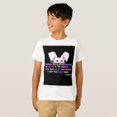 見たイースターバニー少年ホワイトベーシックTシャツ Tシャツ (正面フル)