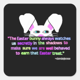見たイースターバニー広場ステッカー スクエアシール