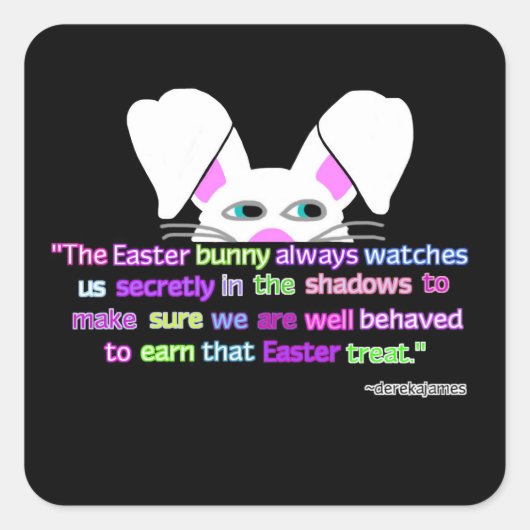 見たイースターバニー広場ステッカー スクエアシール (正面)