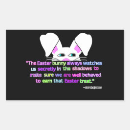 見たイースターバニー長方形ステッカー 長方形シール