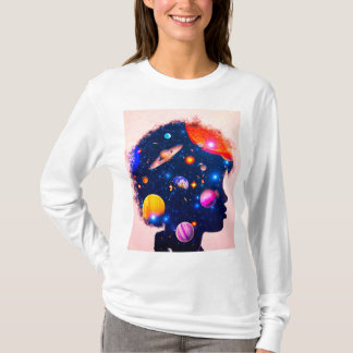 見た熱狂する目の女の子が押し潰された Tシャツ