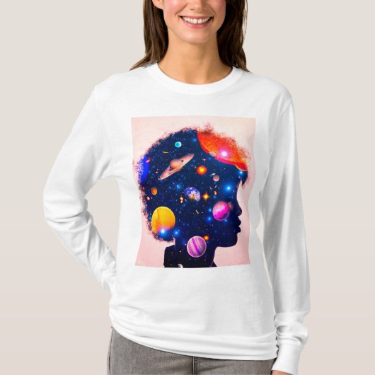 見た熱狂する目の女の子が押し潰された Tシャツ (正面)