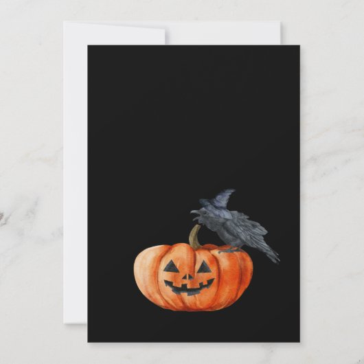 見た目がかわいい水彩ファミリーハローウィンパーティ 招待状 (裏面)