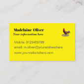 見た目が美しいビジネス用イエローチキン 名刺 (裏面)