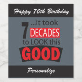 見た目が良くなるのに70年かかった| 70誕生日 ワインラベル (シングルラベル)