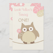 見た目が赤ちゃんの女の子の誕生日 招待状 (正面/裏面)