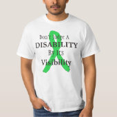 見た目で人の障害を判断するなTシャツ Tシャツ (正面)