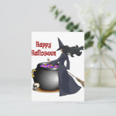 見た目の良い魔女と大釜はがき ポストカード (スタンド正面)