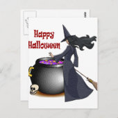 見た目の良い魔女と大釜はがき ポストカード (正面/裏面)