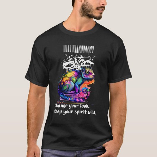"見た目は変えても、ワイルドな心は忘れないで" Tシャツ (正面)