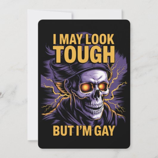 見た目は強そうだけどゲイです LGBTQプライドの味方 招待状 (正面)