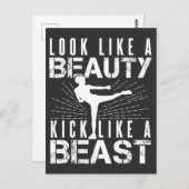 見た目は美しいキックのようにビーストウィメンキックボクシング ポストカード (正面/裏面)